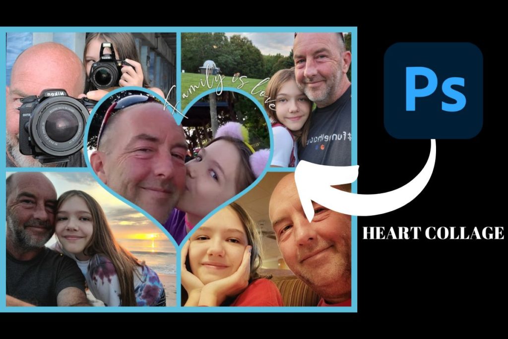 create a heart photo collage in photoshop